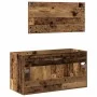 Mueble de baño con espejo de madera antigua madera ingeniería de , Muebles de baño - Ref: Foro24-856381, Precio: 92,35 €, Des...