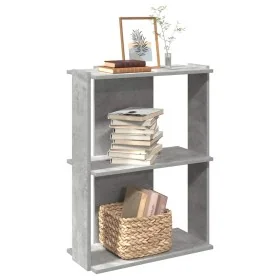 Librería de 3 niveles madera gris hormigón 60x30x80 cm by , Bookcases and shelves - Ref: Foro24-860259, Price: 37,63 €, Disco...