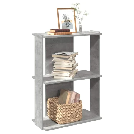 Librería de 3 niveles madera gris hormigón 60x30x80 cm by , Bookcases and shelves - Ref: Foro24-860259, Price: 37,63 €, Disco...