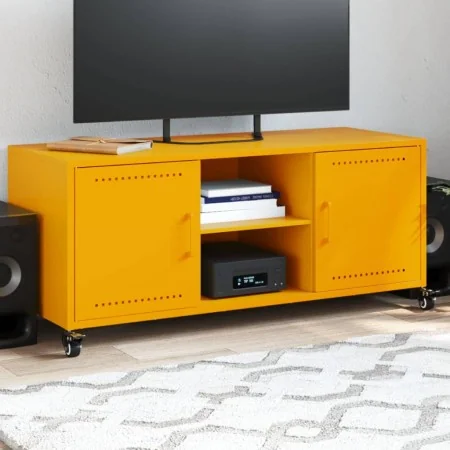 Mueble para TV acero laminado en frío amarillo 100,5x39x43,5 cm by , TV Furniture - Ref: Foro24-846665, Price: 92,84 €, Disco...