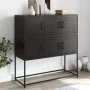 Aparador de acero laminado en frío negro 100,5x39x107 cm von , Sideboards - Ref: Foro24-846596, Preis: 104,42 €, Rabatt: %