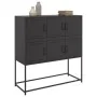 Aparador de acero laminado en frío negro 100,5x39x107 cm von , Sideboards - Ref: Foro24-846596, Preis: 104,42 €, Rabatt: %