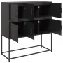 Aparador de acero laminado en frío negro 100,5x39x107 cm von , Sideboards - Ref: Foro24-846596, Preis: 104,42 €, Rabatt: %