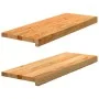 Peldaños de escalera 2 uds madera maciza roble marrón claro by , Stair mats - Ref: Foro24-3283784, Price: 87,11 €, Discount: %