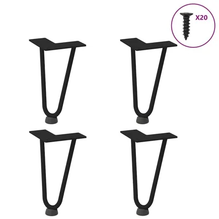 Patas de mesa tipo horquilla 4 uds acero macizo negro 20 cm von , Tischbeine - Ref: Foro24-4012412, Preis: 31,44 €, Rabatt: %