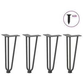 Patas de mesa tipo horquilla 4 uds acero macizo antracita 30 cm by , Table legs - Ref: Foro24-4012438, Price: 43,79 €, Discou...