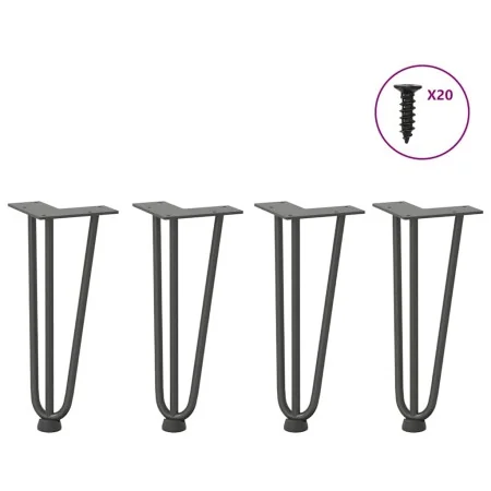 Patas de mesa tipo horquilla 4 uds acero macizo antracita 30 cm by , Table legs - Ref: Foro24-4012438, Price: 43,79 €, Discou...