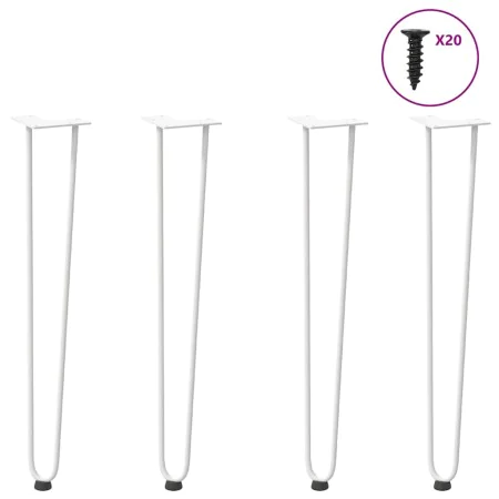 Patas de mesa tipo horquilla 4 uds acero macizo blanco 72 cm by , Table legs - Ref: Foro24-4012425, Price: 64,86 €, Discount: %
