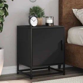 Mesitas de noche 2uds madera ingeniería negro 40x31x50 cm metal by , Nightstands - Ref: Foro24-848710, Price: 66,45 €, Discou...