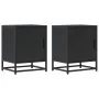 Mesitas de noche 2uds madera ingeniería negro 40x31x50 cm metal by , Nightstands - Ref: Foro24-848710, Price: 66,45 €, Discou...
