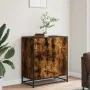 Aparador madera ingeniería y metal roble ahumado 68x35x76 cm by , Sideboards - Ref: Foro24-848966, Price: 73,91 €, Discount: %