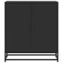 Aparador de madera de ingeniería y metal negro 68x35x76 cm by , Sideboards - Ref: Foro24-848964, Price: 84,57 €, Discount: %