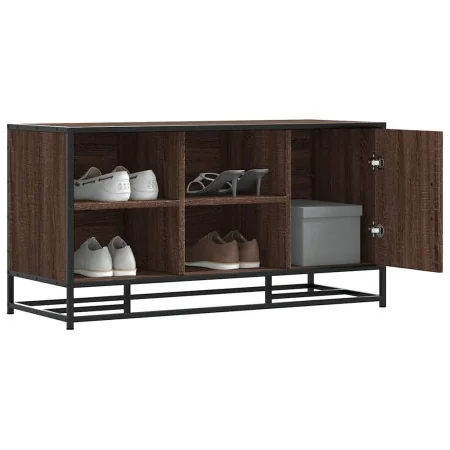 Banco zapatero madera de ingeniería roble marrón 100x40x53,5 cm by , Benches for halls and storage - Ref: Foro24-849218, Pric...