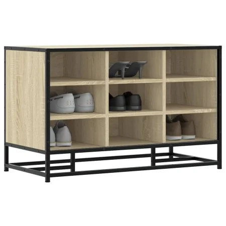 Banco zapatero madera de ingeniería roble sonoma 84x40x53,5 cm de , Bancos para recibidores y almacenamiento - Ref: Foro24-84...