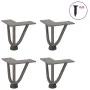 Patas mesa tipo horquilla 4 uds acero macizo acero natural 10cm by , Table legs - Ref: Foro24-4012431, Price: 28,79 €, Discou...