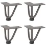 Patas mesa tipo horquilla 4 uds acero macizo acero natural 10cm by , Table legs - Ref: Foro24-4012431, Price: 28,79 €, Discou...