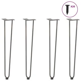 Patas mesa tipo horquilla 4 uds acero macizo acero natural 72cm by , Table legs - Ref: Foro24-4012427, Price: 56,92 €, Discou...