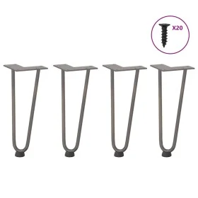 Patas mesa tipo horquilla 4 uds acero macizo acero natural 30cm von , Tischbeine - Ref: Foro24-4012419, Preis: 38,34 €, Rabat...