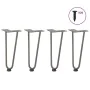 Patas mesa tipo horquilla 4 uds acero macizo acero natural 30cm by , Table legs - Ref: Foro24-4012419, Price: 38,34 €, Discou...