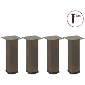 Patas para mesa de centro 4 uds acero acero natural 42-44 cm by , Table legs - Ref: Foro24-4012467, Price: 67,06 €, Discount: %