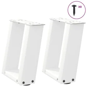 Patas de mesa de centro forma U 2uds acero blanco 30x(30-31) cm by , Table legs - Ref: Foro24-4012737, Price: 54,60 €, Discou...