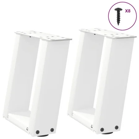 Patas de mesa de centro forma U 2uds acero blanco 30x(30-31) cm de , Patas para mesas - Ref: Foro24-4012737, Precio: 54,60 €,...