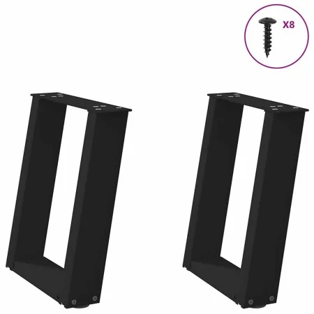 Patas de mesa de centro forma U 2uds acero negro 28x(42-43) cm de , Patas para mesas - Ref: Foro24-4012756, Precio: 53,64 €, ...