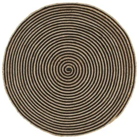 Alfombra de yute tejida a mano diseño espiral negro 150 cm von , Teppiche - Ref: Foro24-133721, Preis: 67,46 €, Rabatt: %