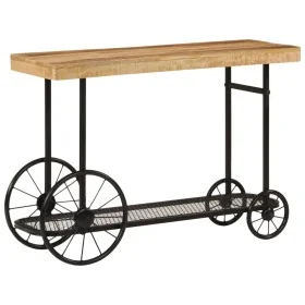 Mesa consola madera maciza de mango y hierro 112x36x76 cm by , Side tables - Ref: Foro24-353332, Price: 172,13 €, Discount: %