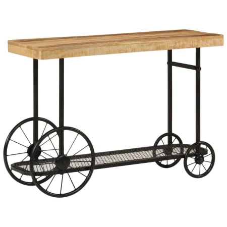 Mesa consola madera maciza de mango y hierro 112x36x76 cm by , Side tables - Ref: Foro24-353332, Price: 172,13 €, Discount: %