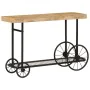 Mesa consola madera maciza de mango y hierro 112x36x76 cm by , Side tables - Ref: Foro24-353332, Price: 172,13 €, Discount: %