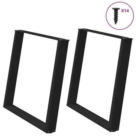Patas para mesa comedor forma U 2uds acero negro 100x(72-73)cm by , Table legs - Ref: Foro24-4012804, Price: 100,62 €, Discou...
