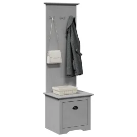 Mueble de entrada con ganchos BODO gris 50x40x157 cm by , Benches for halls and storage - Ref: Foro24-4016874, Price: 100,24 ...
