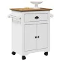 Carrito de cocina BODO blanco y marrón 72x45x80 cm de , Carros de cocina y comedor - Ref: Foro24-4016876, Precio: 138,21 €, D...