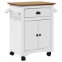 Carrito de cocina BODO blanco y marrón 72x45x80 cm de , Carros de cocina y comedor - Ref: Foro24-4016876, Precio: 138,21 €, D...