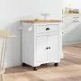 Carrito de cocina BODO blanco y marrón 72x45x80 cm de , Carros de cocina y comedor - Ref: Foro24-4016876, Precio: 138,21 €, D...