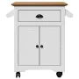 Carrito de cocina BODO blanco y marrón 72x45x80 cm de , Carros de cocina y comedor - Ref: Foro24-4016876, Precio: 138,21 €, D...