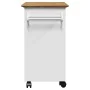 Carrito de cocina BODO blanco y marrón 72x45x80 cm de , Carros de cocina y comedor - Ref: Foro24-4016876, Precio: 138,21 €, D...