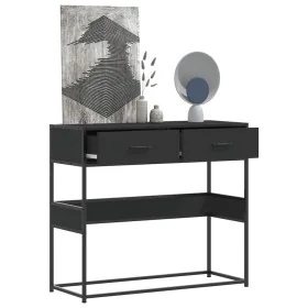 Mesa consola de madera contrachapada negro 90x35x80 cm by , Side tables - Ref: Foro24-849174, Price: 87,19 €, Discount: %