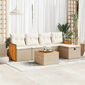 Juego de sofás jardín con cojines 6 pzas ratán sintético beige von , Gartensets - Ref: Foro24-3326020, Preis: 424,82 €, Rabat...