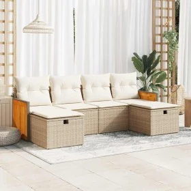 Juego de sofás jardín con cojines 6 pzas ratán sintético beige von , Gartensets - Ref: Foro24-3326055, Preis: 440,06 €, Rabat...