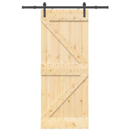 Puerta corredera con herrajes madera maciza de pino 85x210 cm by , Doors - Ref: Foro24-3332605, Price: 185,24 €, Discount: %