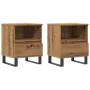 Mesitas de noche 2 uds madera roble artisian 40x35x50 cm de , Mesitas de noche - Ref: Foro24-857379, Precio: 116,45 €, Descue...