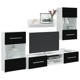Muebles para TV 5 piezas con iluminación LED negra mate von , TV-Möbel - Ref: Foro24-3324230, Preis: 478,22 €, Rabatt: %