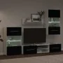 Muebles para TV 5 piezas con iluminación LED negra mate de , Muebles TV - Ref: Foro24-3324230, Precio: 478,22 €, Descuento: %