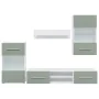 Muebles para TV 5 piezas con iluminación LED verde oliva de , Muebles TV - Ref: Foro24-3324232, Precio: 478,22 €, Descuento: %