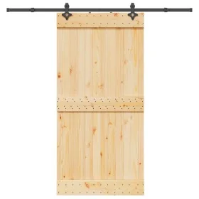 Puerta corredera con herrajes madera maciza de pino 100x210 cm by , Doors - Ref: Foro24-3332687, Price: 233,59 €, Discount: %