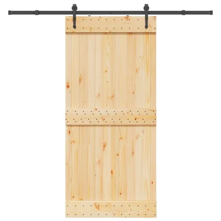 Puerta corredera con herrajes madera maciza de pino 95x210 cm de , Puertas - Ref: Foro24-3332698, Precio: 202,03 €, Descuento: %