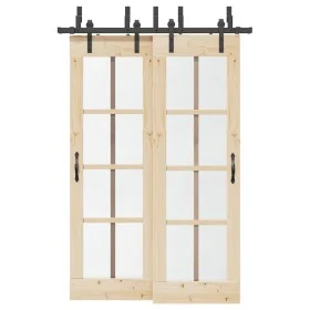Kit de herrajes para puertas correderas acero negro 152,5 cm by , Door items - Ref: Foro24-3295719, Price: 139,07 €, Discount: %