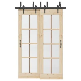 Kit de herrajes para puertas correderas acero negro 152,5 cm by , Door items - Ref: Foro24-3295725, Price: 139,89 €, Discount: %